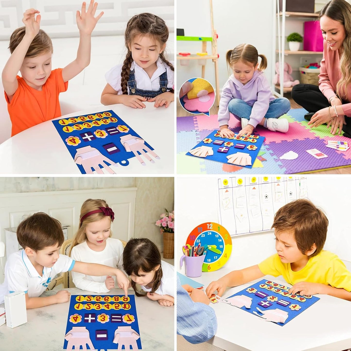 Educational Finger Counting Math Felt Board – Interactive Number Learning & Counting Toy for kids (Ages 3+)