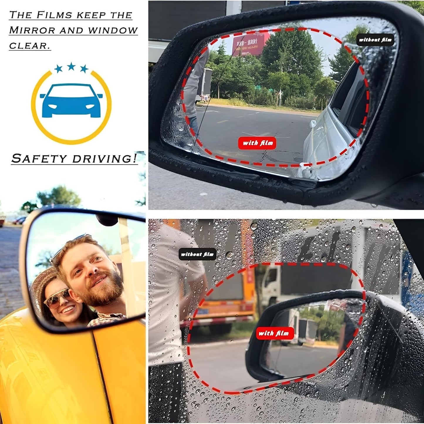 🚗 ClearDrive™ HD Nano Mirror Shield | Anti-Rain & Anti-Fog Protection Film