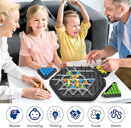 Triangle shape rubber game!! 2-4 player game (NEWLY LAUNCHED) - Boost Cognitive Skills & Fun for Kids and adults