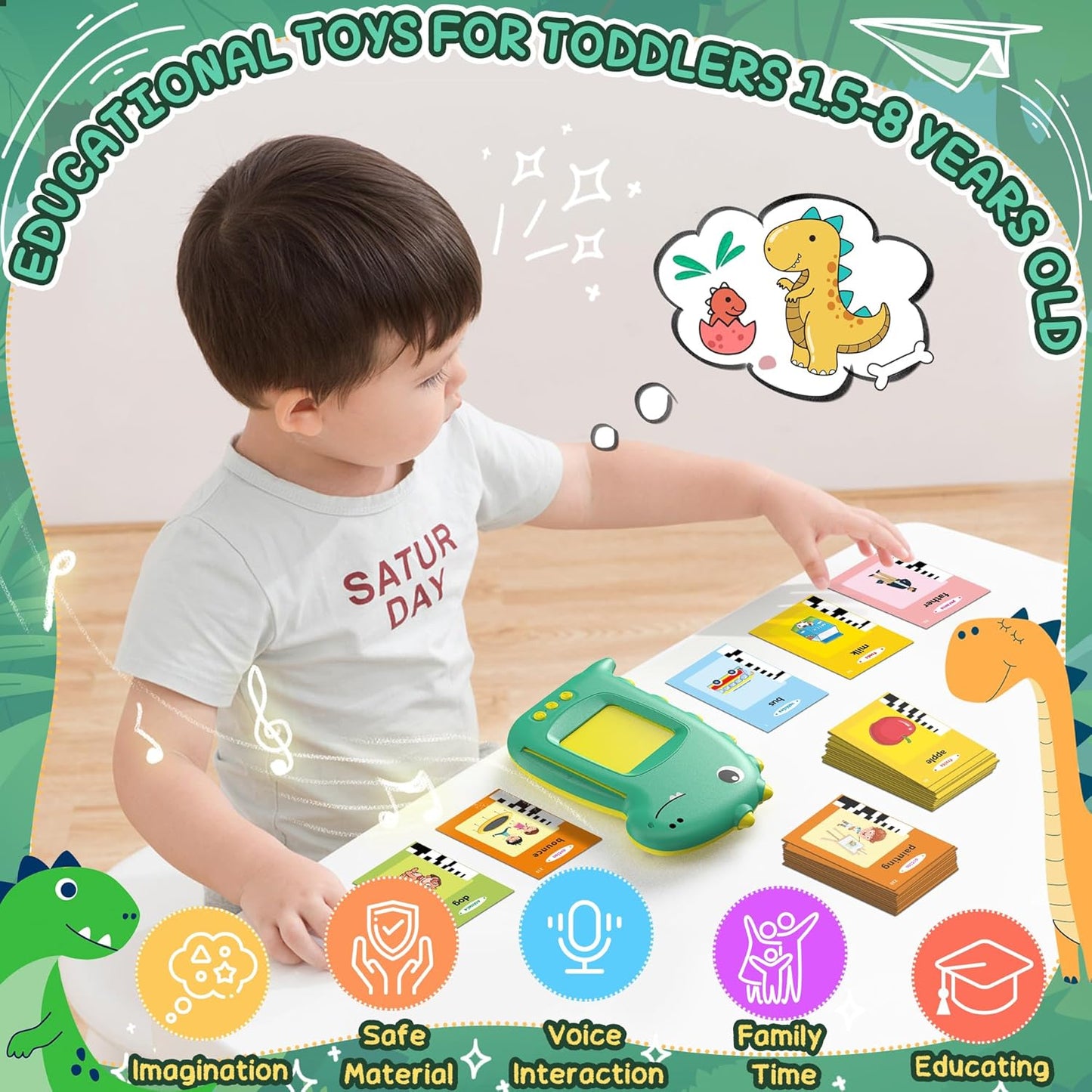 Talking Flash Cards for Toddlers – Montessori Learning Toy for 1–6 Year Old Kids