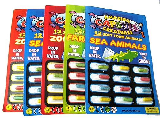 Creative Growing Magic Capsule Baby Cognition Toys Early Educational Kids Cartoon DIY Din osaur Sea Animal Puzzle Bath Toy Gifts (Pack of 4)