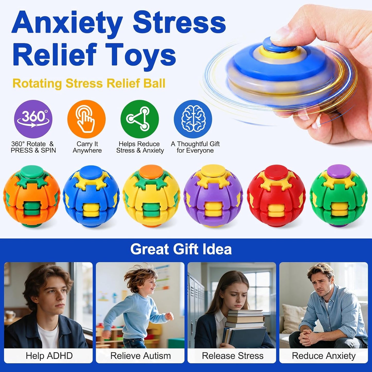🌀 SpinVerse™ Press-to-Spin Stress Ball (Buy 1 Get 1 Free)