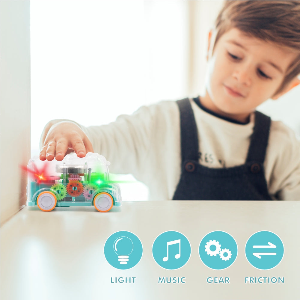 Transparent  Colorful Gear Bus for Kids (BUY 1 GET 1 FREE)