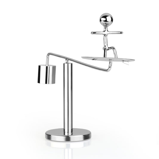 STAINLESS STEEL BALANCING SURFER MAN TABLE TOP FOR MEDITATION, ENTERTAINMENT, OFFICE - HOME DECORATIONS AND GIFT.