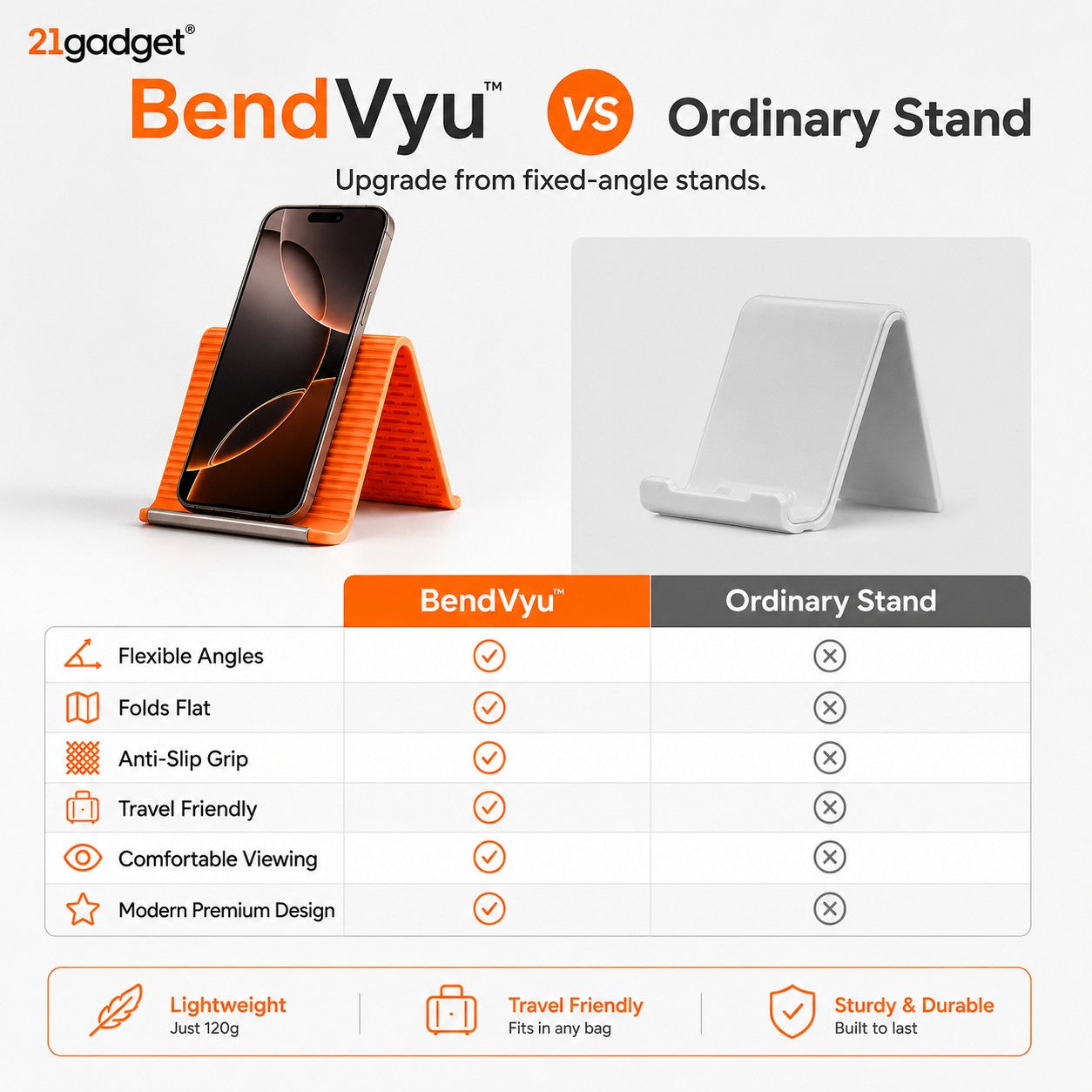 BendVyu™ Premium Flexi Silicone Gadget Stand