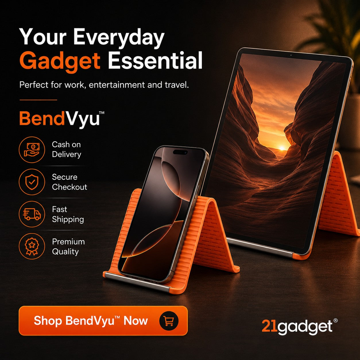 BendVyu™ Premium Flexi Silicone Gadget Stand