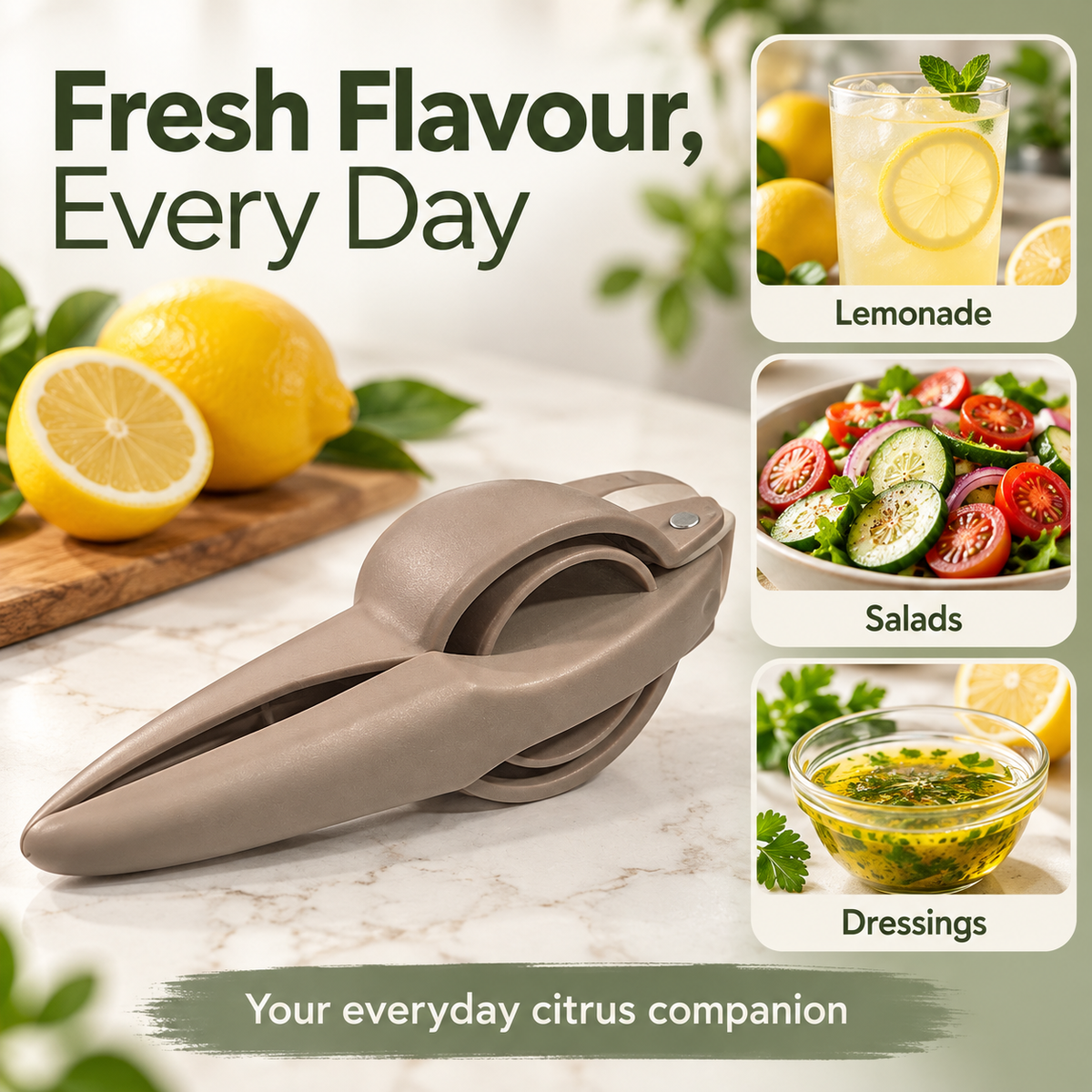 🍋 Zestora – Cut & Squeeze 2-in-1 Lemon Press