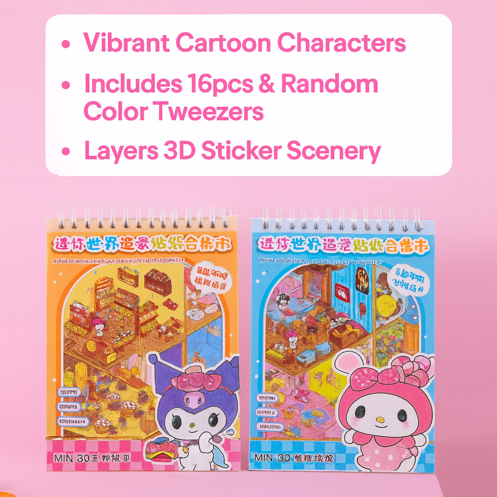 DIY 3D Sanrio Cartoon Stickers – Fun Craft Kit for Kids & Return Gifts (Pack of 4)