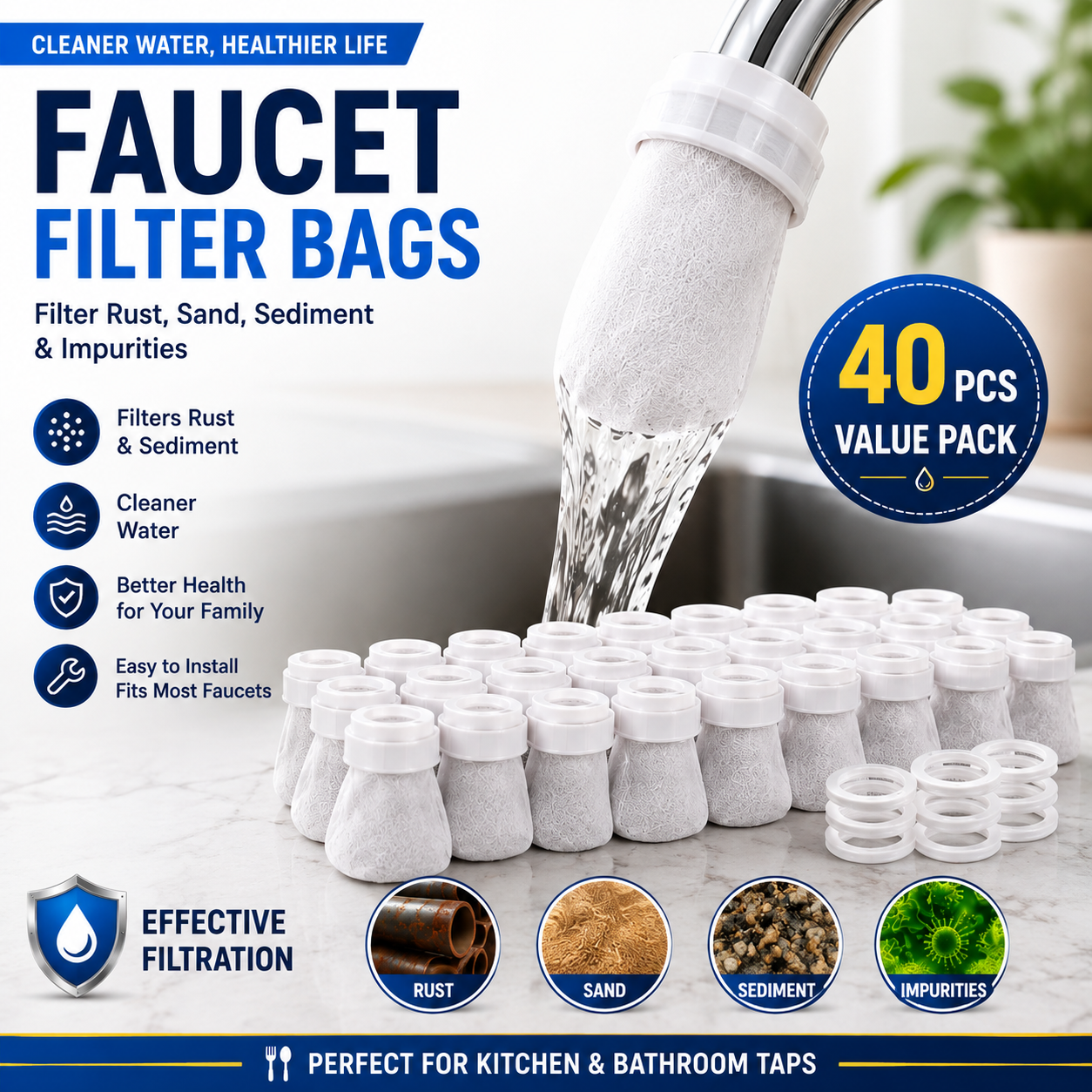 Filtora™ Faucet Guard – 40 PCS