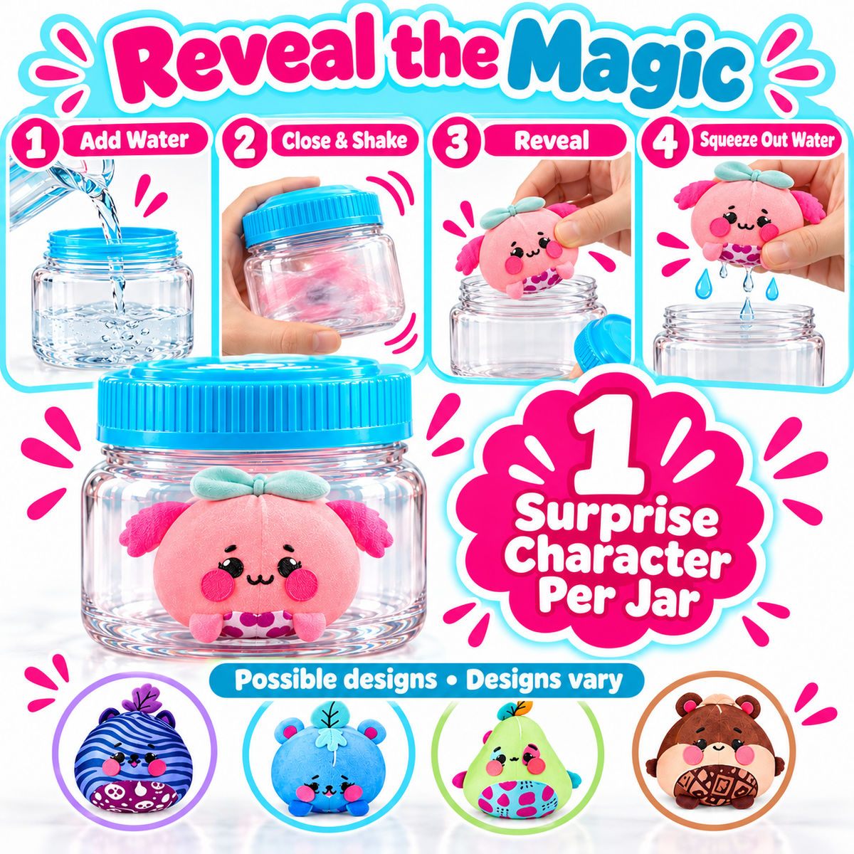 🪄 PeekabooPop™ Magic Surprise Jar 🎁 | Just Add Water 💧, Shake & Reveal ✨