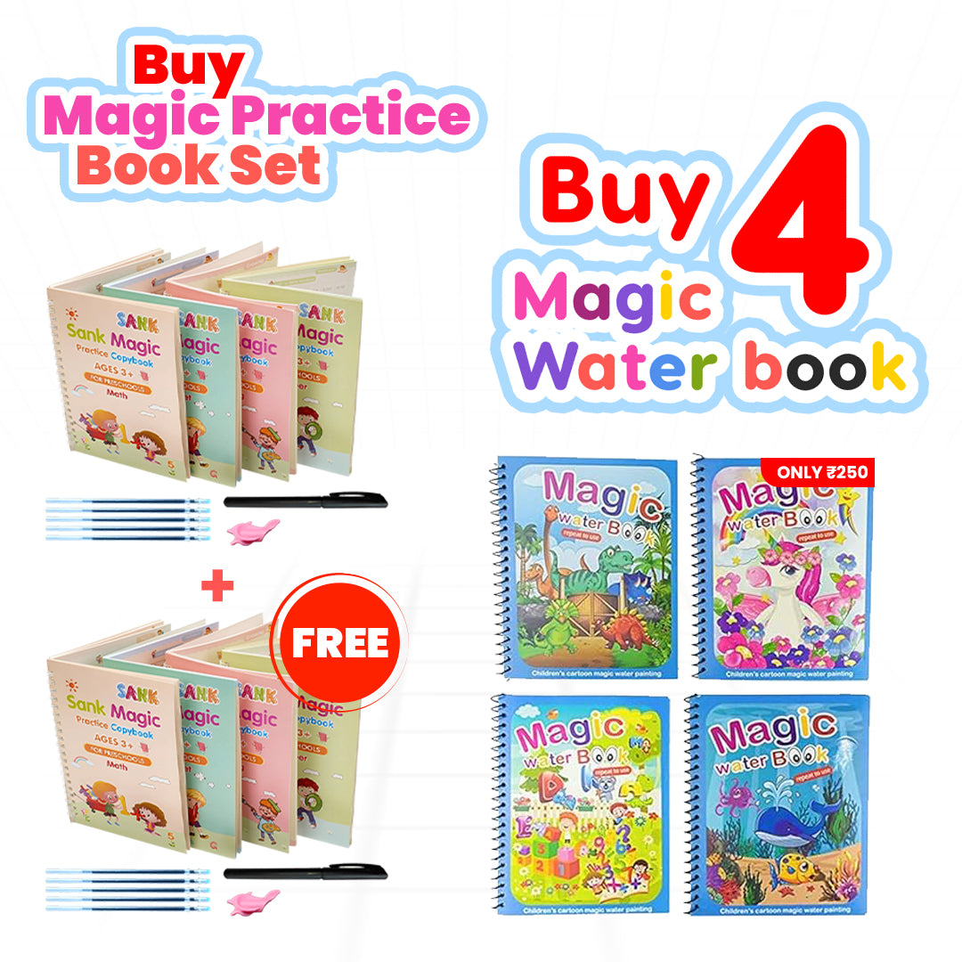 Magic Book Buy 1 set & Get 1 set FREE! + FREE Learning 2000+ pages downloadable PDF worksheet for kids