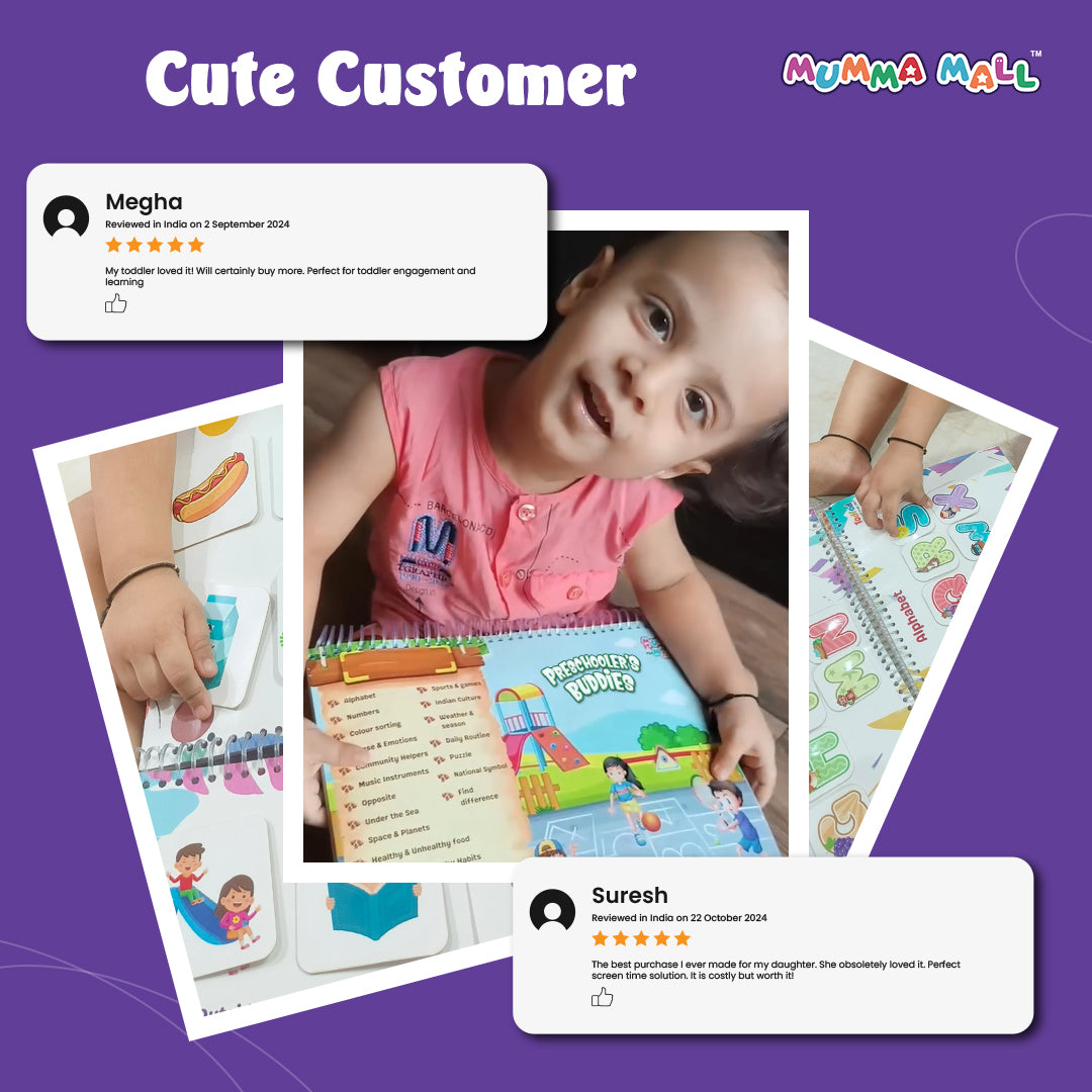 Toddler's Taste & Preschooler's Buddies All in one Learning Activity Book with Reusable Stickers + FREE Learning 2000+ pages PDF worksheet for kids📚