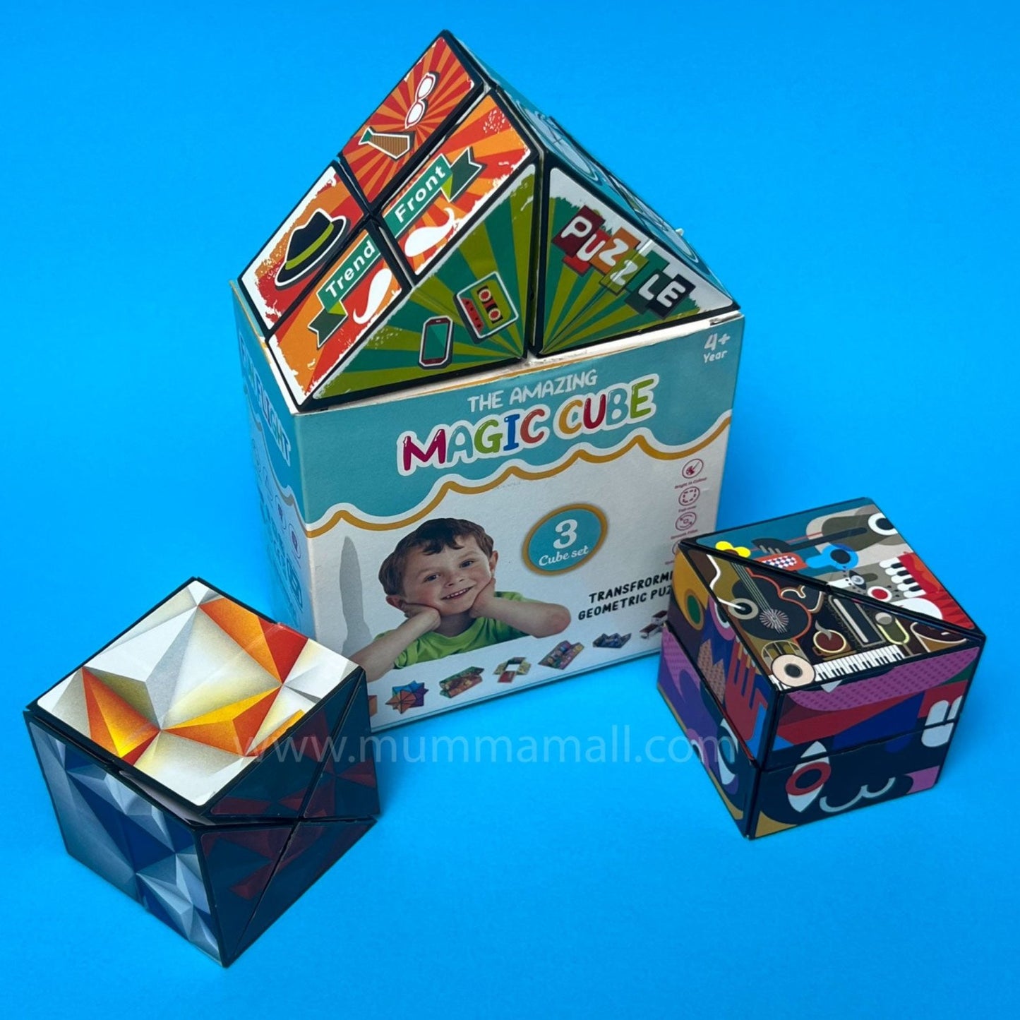 3D Changeable Magic Cubes for Kids & Adults (PACK OF 3)