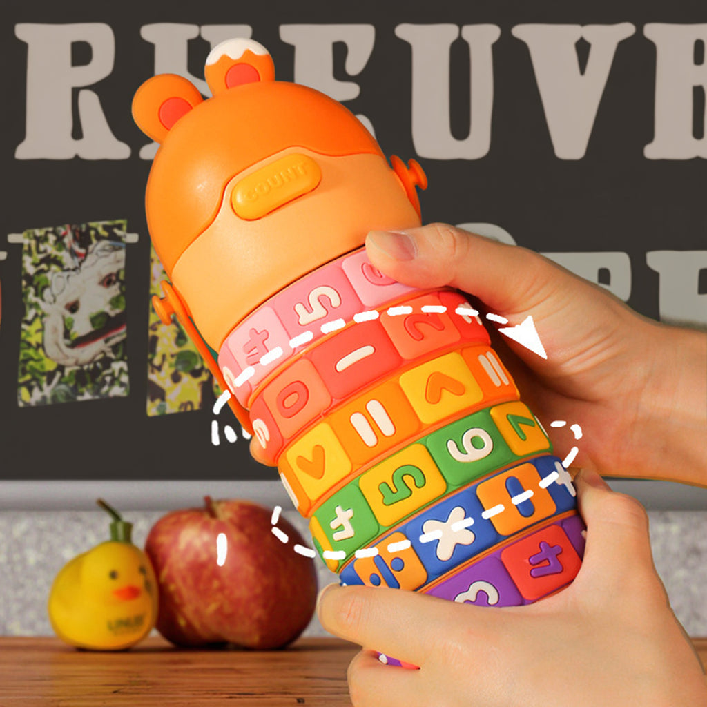 Kids Math Puzzle Water Bottle – Interactive Educational Toy with Rotating Number Rings, Screen-Free Learning & Portable Gift