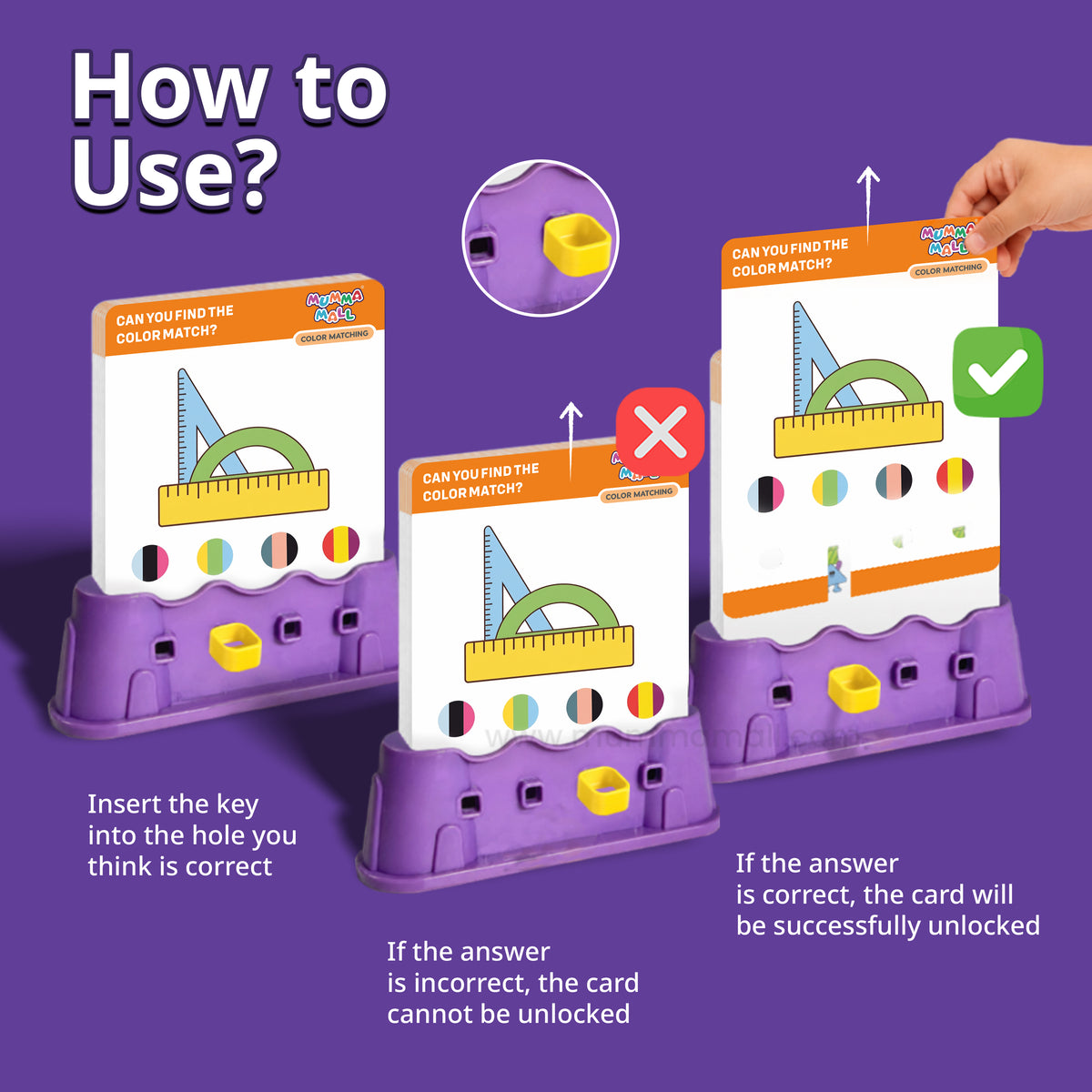 🔑 Little Detective – Find the Match & Unlock the Answer | Kids’ Logic Game with 72 Challenge Cards + 1 Key +  Stand - 1
