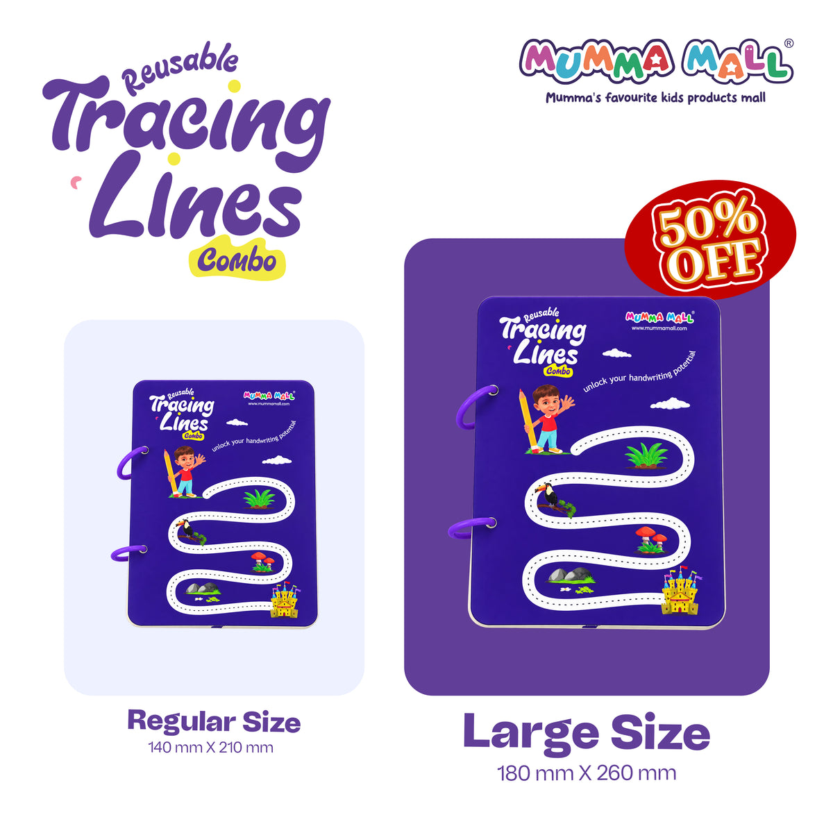 68 Pages Reusable Tracing Line book to improve HAND WRITING For 2+ Years kids + (FREE Learning 2000+ pages PDF worksheet for kids📚 )