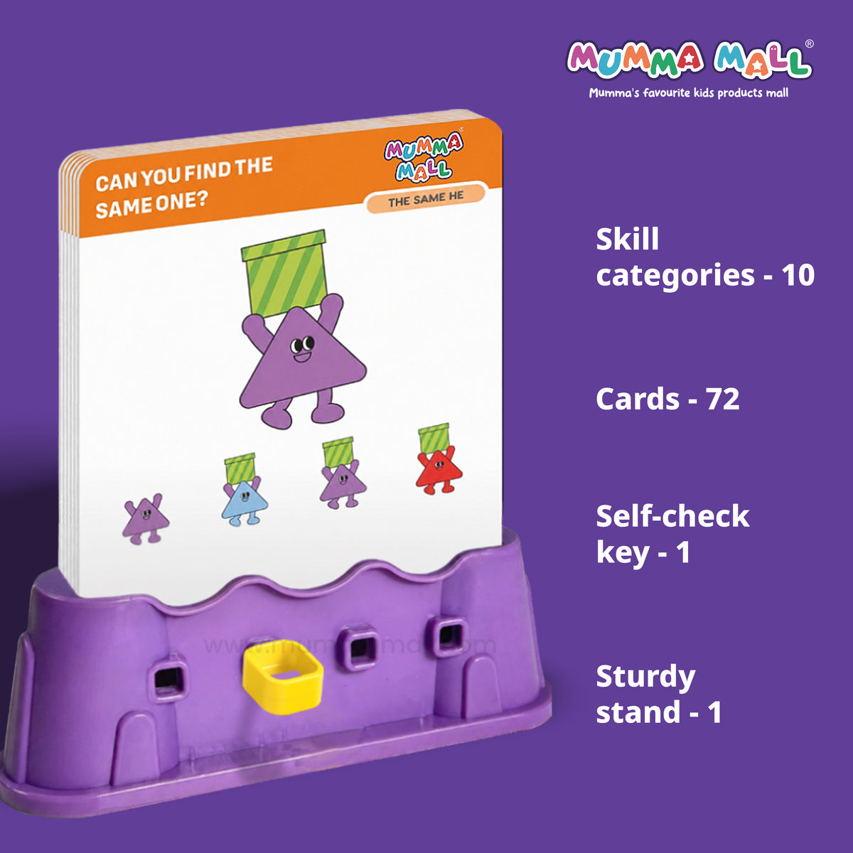 🔑 Little Detective – Find the Match & Unlock the Answer | Kids’ Logic Game with 72 Challenge Cards + 1 Key +  Stand - 1