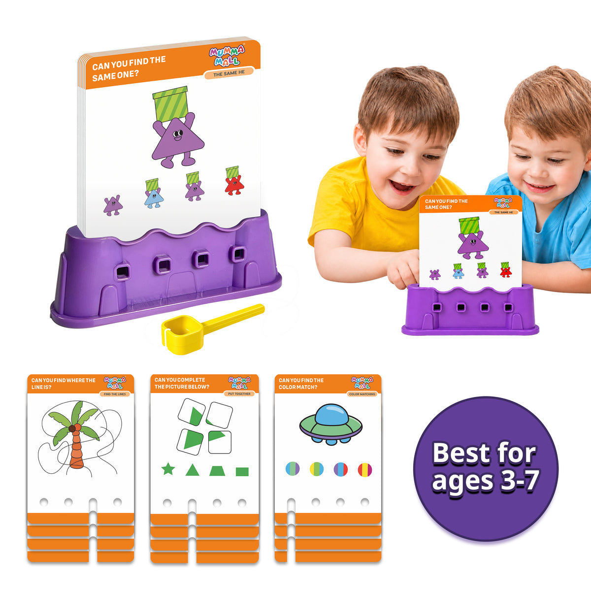 🔑 Little Detective – Find the Match & Unlock the Answer | Kids’ Logic Game with 72 Challenge Cards + 1 Key +  Stand - 1