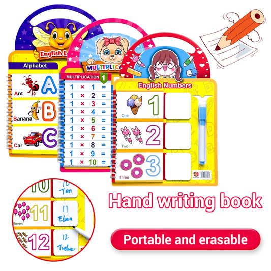 Montessori Arabic & English book an educational toy designed to teach the English alphabet, letter recognition, and basic vocabulary.