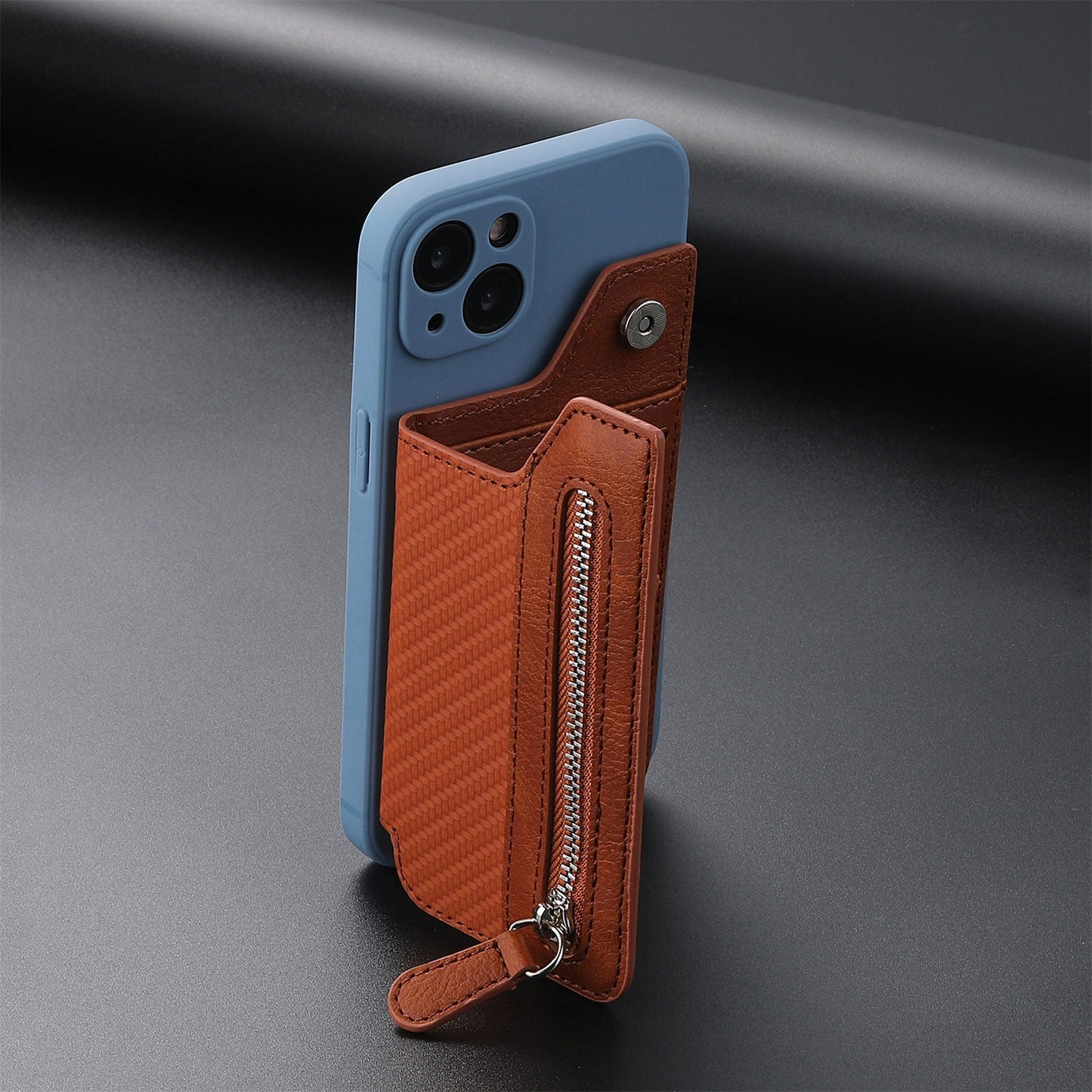 UrbanEdge Men’s Smart Slim Wallet with Zipper Pocket, Card Holder & Mobile Stand