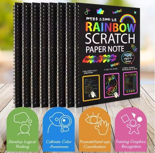 Rainbow Scratch Art Notebook – Fun DIY Drawing Pad for Kids (BUY 1 GET 1 FREE)