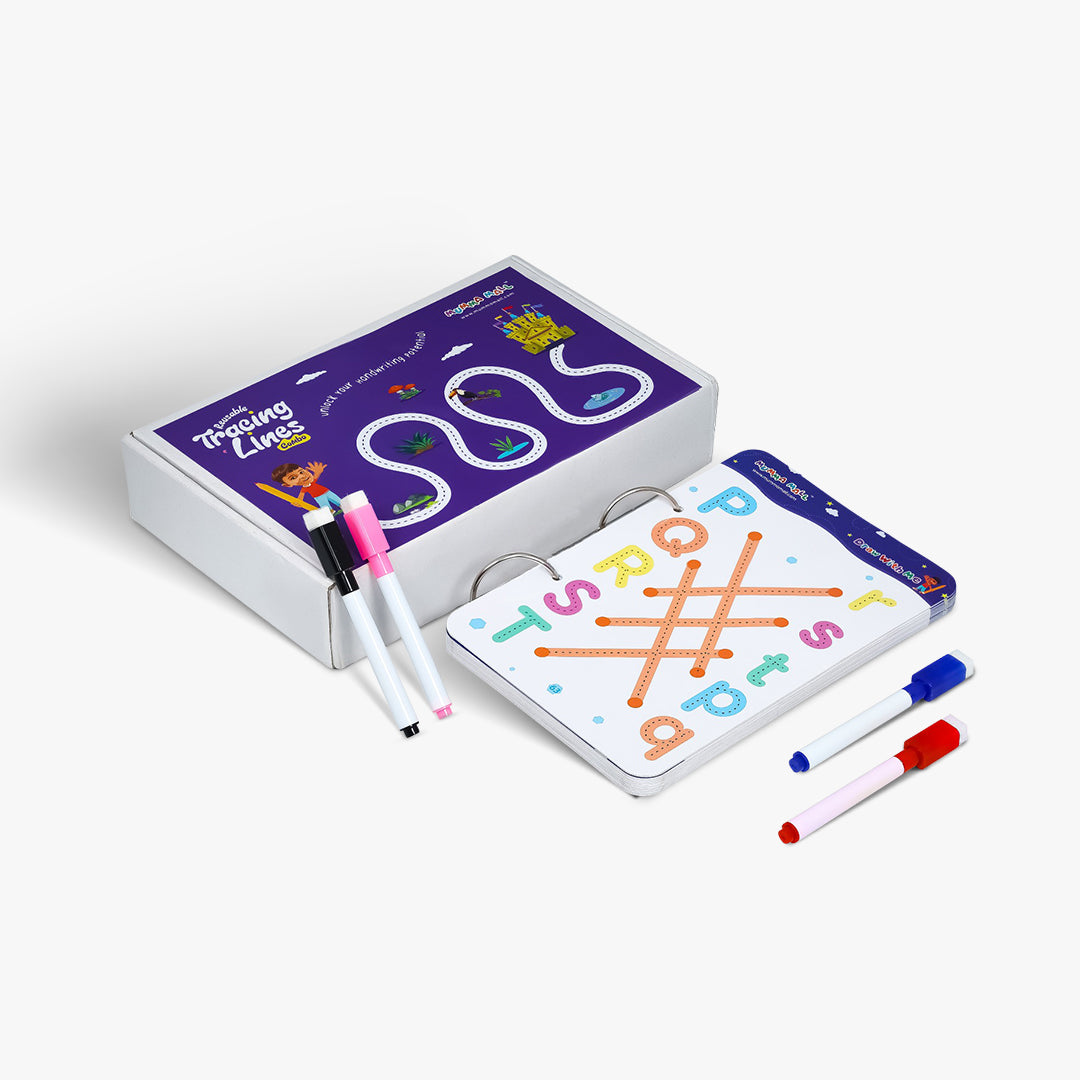 64 Pages Reusable Tracing Line book to improve HAND WRITING For 2+ Years kids + (FREE Learning 2000+ pages PDF worksheet for kids📚 )