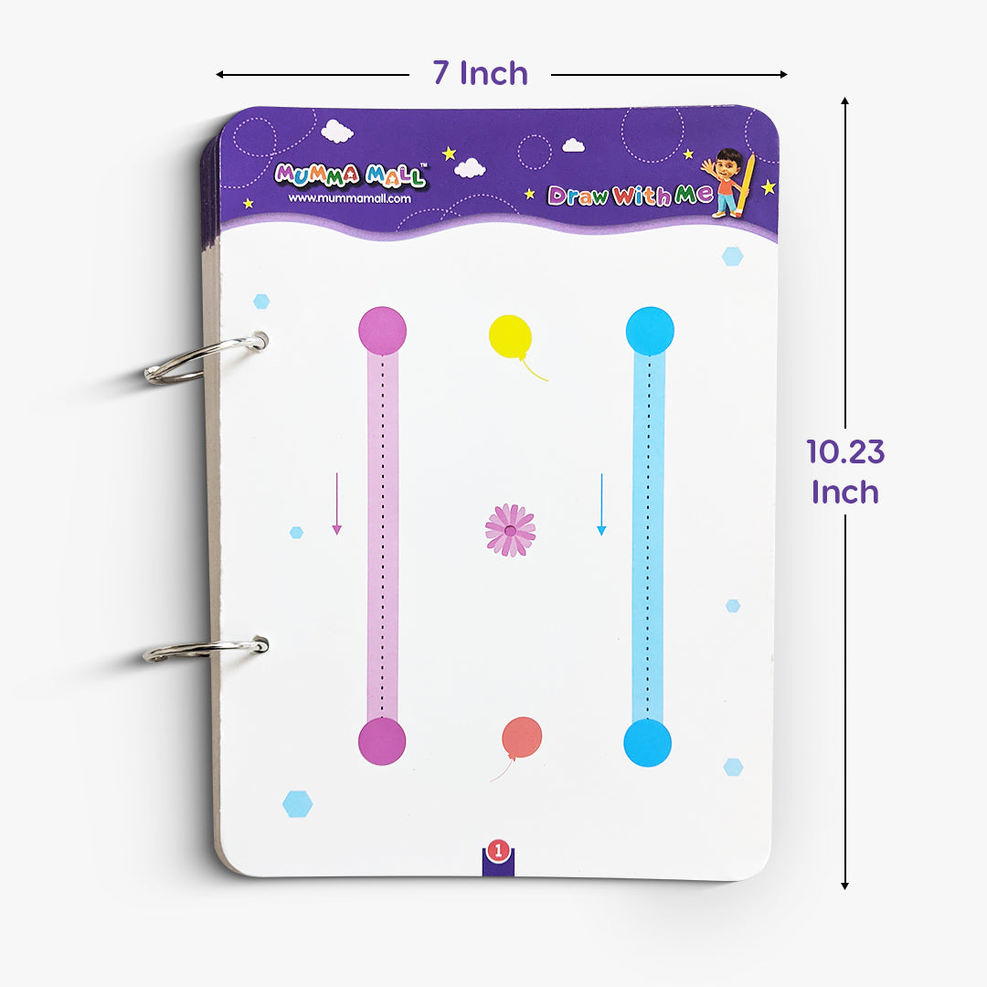 64 Pages Reusable Tracing Line book to improve HAND WRITING For 2+ Years kids + (FREE Learning 2000+ pages PDF worksheet for kids📚 )