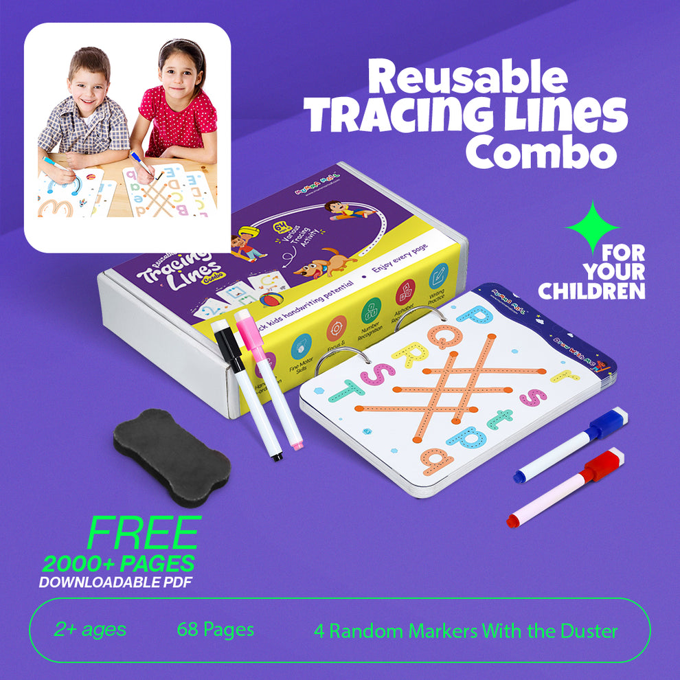 Line Counting Book 68 Pages Reusable Tracing Line book to improve HAND WRITING For 2+ Yea ...