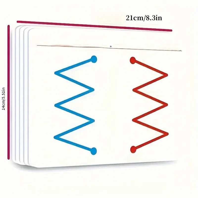 20-Sheet Action Exercise Coordination Development Set for Whole Brain Balance, Focus Enhancement Tool, Uncharged, Cardboard Material, No Battery, Three Difficulty Levels