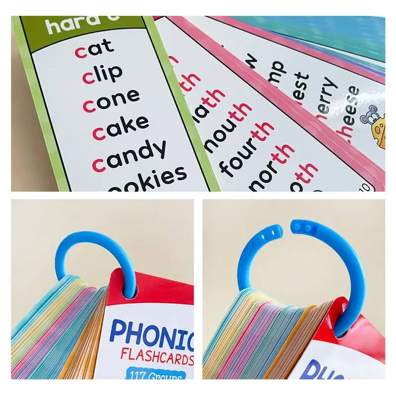 Mumma Mall™ Educational Phonics Words English 60 Flashcards for Kids Ages (3-8) Ideal for Homeschooling, Montessori & Classroom Activities