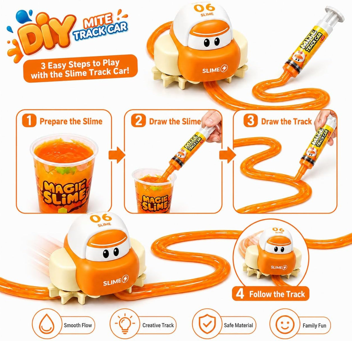 Magic Slime Track Car — Draw-Your-Own-Track Kit
