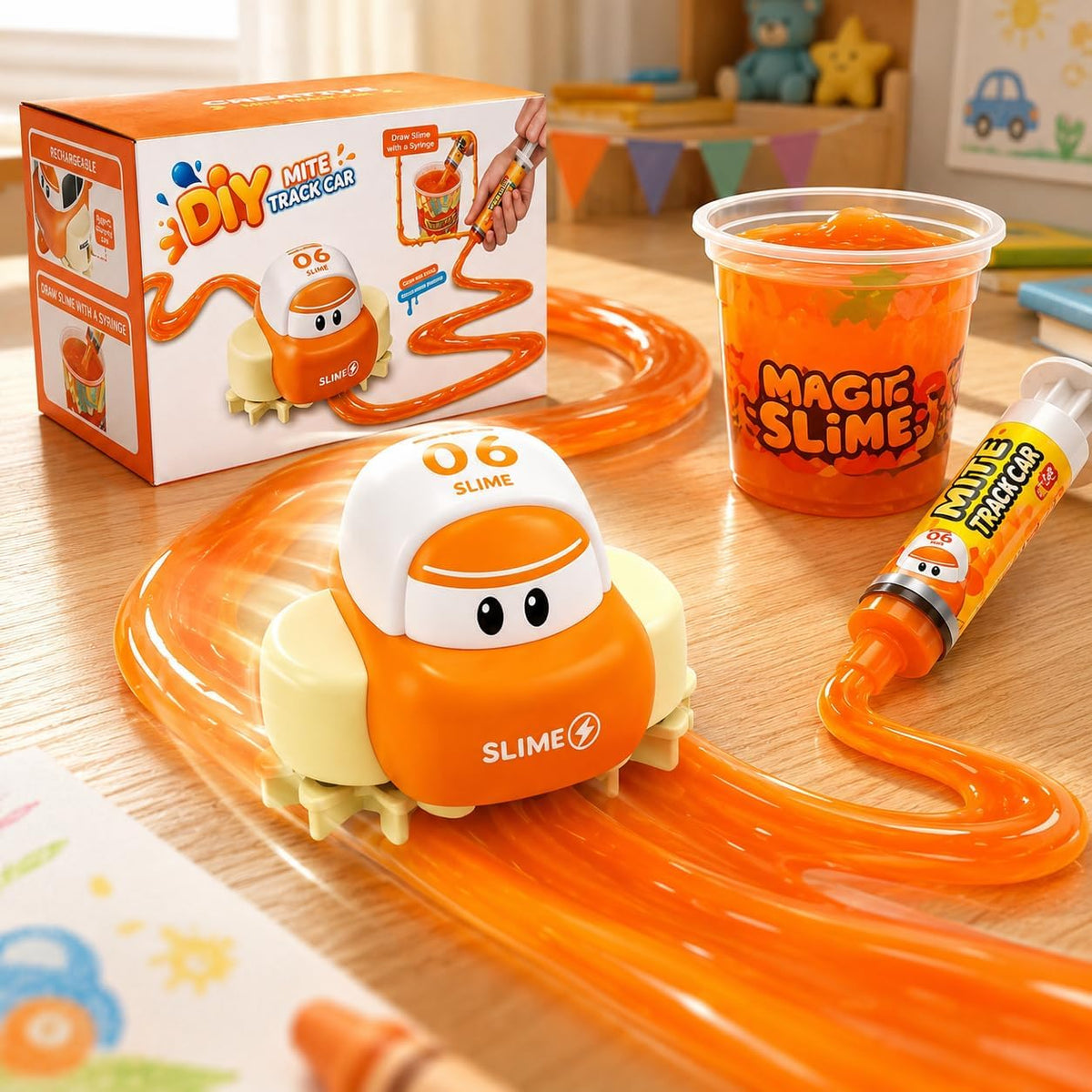 Magic Slime Track Car — Draw-Your-Own-Track Kit