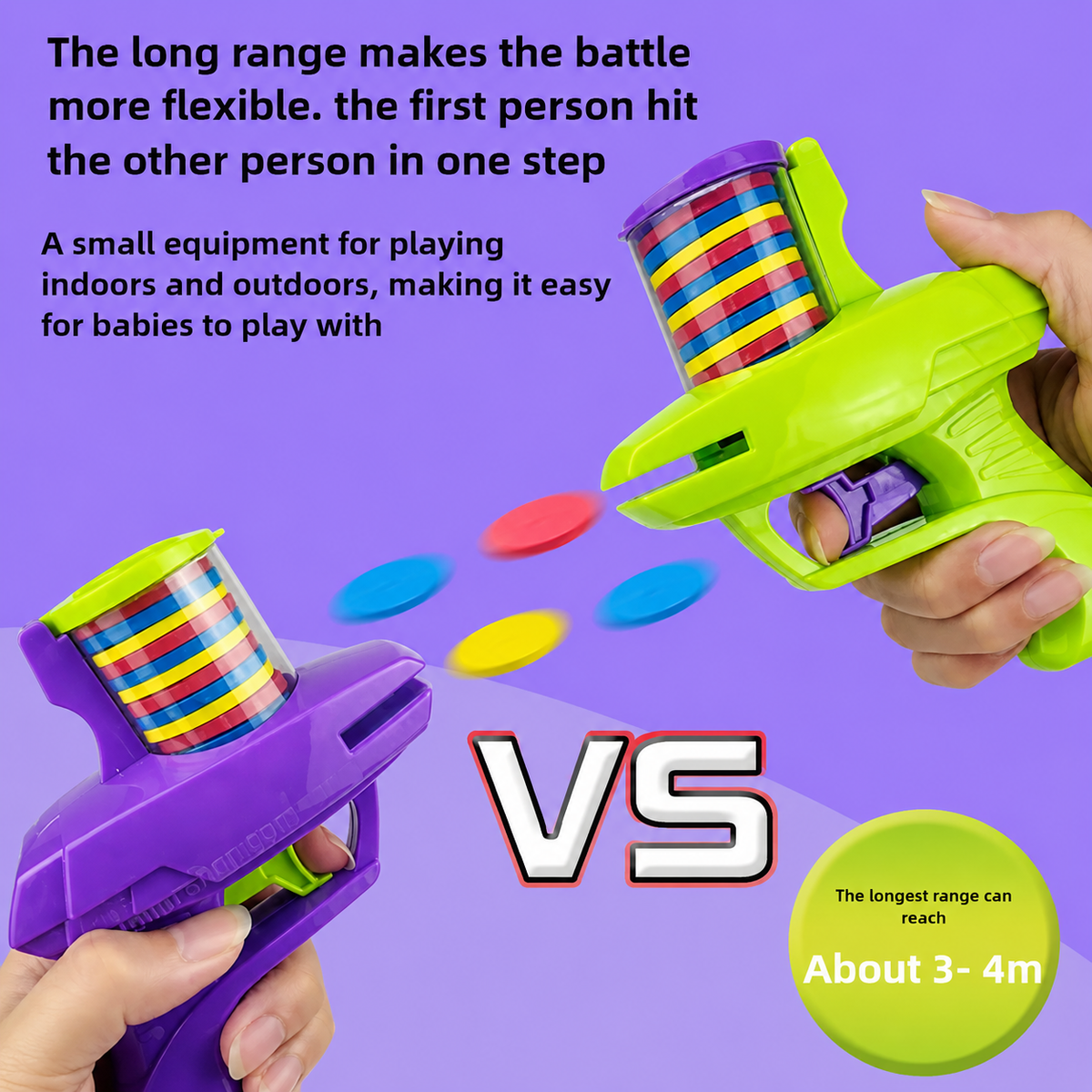 Long Range Foam Disc Launcher Shooting Toy for Kids - Buy 1 Get 1 FREE