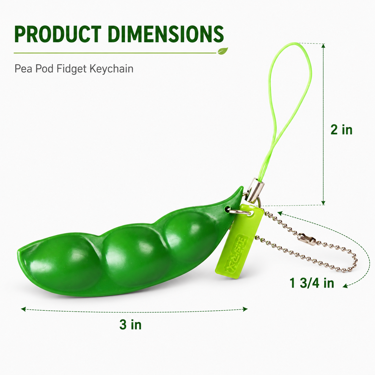 Cute Pea Pod Popper Keychain Fidget Toy for Kids & Adults – Funny Face Bean Squeeze Toy for Stress Relief, Anxiety Relief & Bag Decoration
