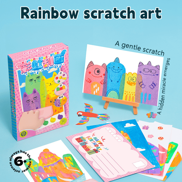 Sale - 50% OFF -DIY Rainbow Scratch Art Kit, Scratches Art for Kids