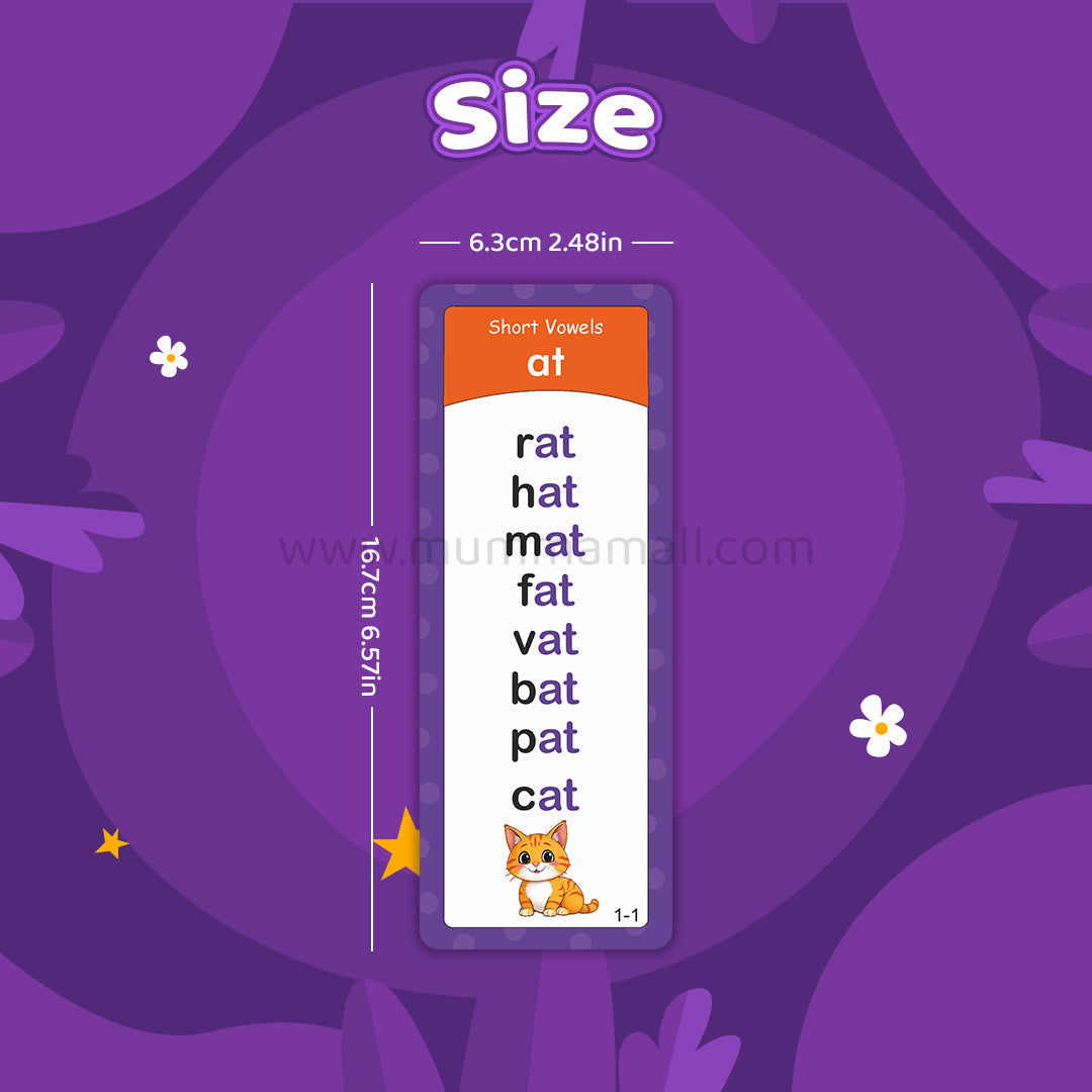 Educational Phonics Words English 60 Flashcards for Kids Ages (3-8) Ideal for Homeschooling, Montessori & Classroom Activities