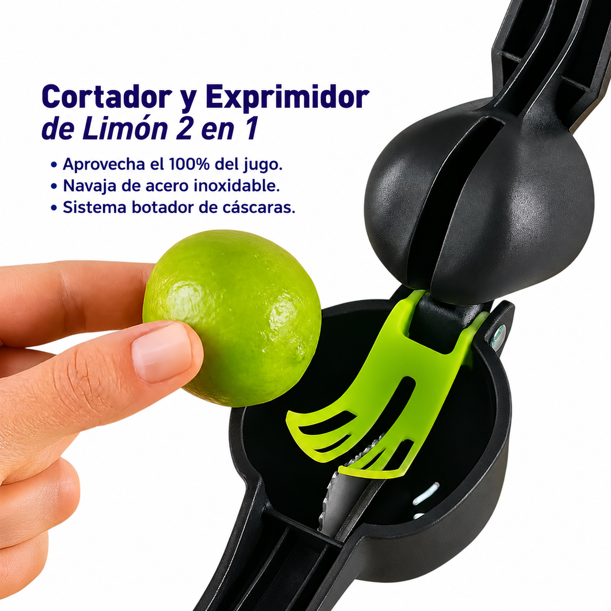 🔴2-in-1 Lemon Cutter & Juicer | Handheld Citrus Squeezer Press