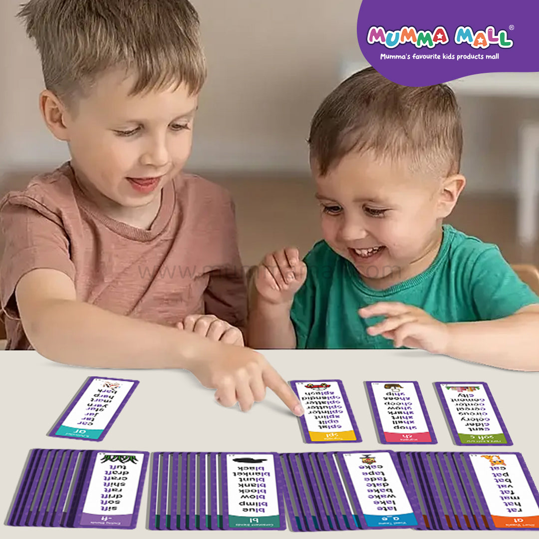 Educational Phonics Words English 60 Flashcards for Kids Ages (3-8) Ideal for Homeschooling, Montessori & Classroom Activities