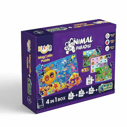 4 in 1  Animal Magnetic Puzzle & Sudoku