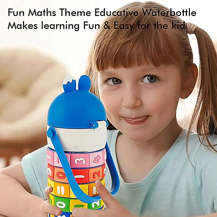 Kids Math Puzzle Water Bottle – Interactive Educational Toy with Rotating Number Rings, Screen-Free Learning & Portable Gift