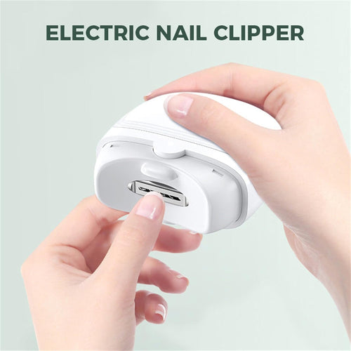 Automatic Nail Trimmer for Kids & Adults - Rechargeable Safe Nail Clippers with LED Light