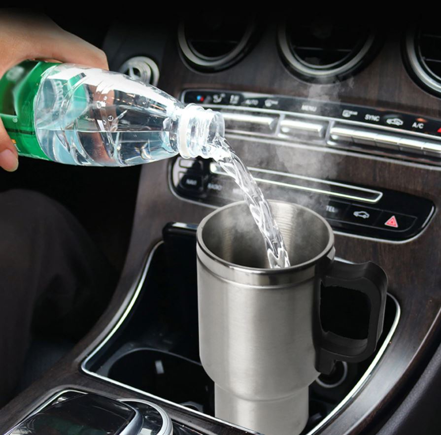 TravelHeat™ Electric Kettle Mug | Portable Water Heater Mug for Travel | Stainless Steel Electric Heating Cup | Mini Travel Kettle for Tea Coffee