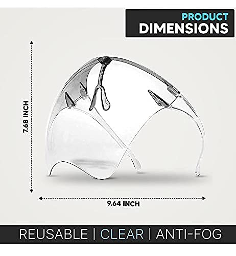 Clear Safety Face Shields with Glasses Frame Full Face