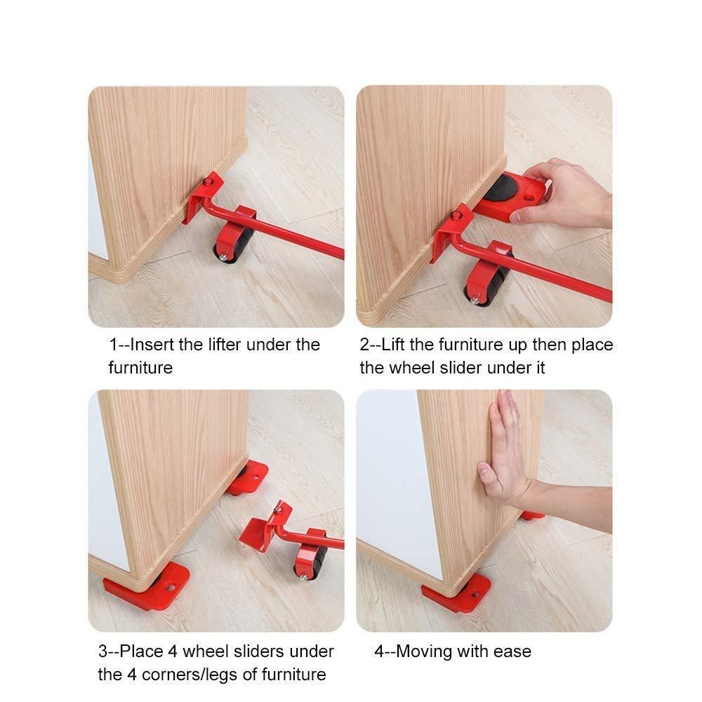Furniture Lifter- Easy Moving Sliders With 360 Degree Rotatable Pad (Set 5)