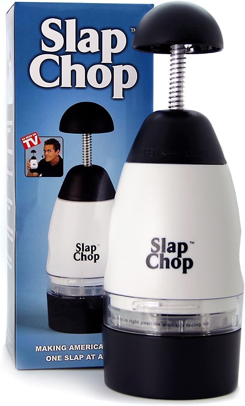 Slap Chop Slicer with Stainless Steel Blades | Vegetable Chopper Gadget | Mini Chopper for Salads | Kitchen Accessory Auto Turning blads high qulity metarial - 1 Pcs