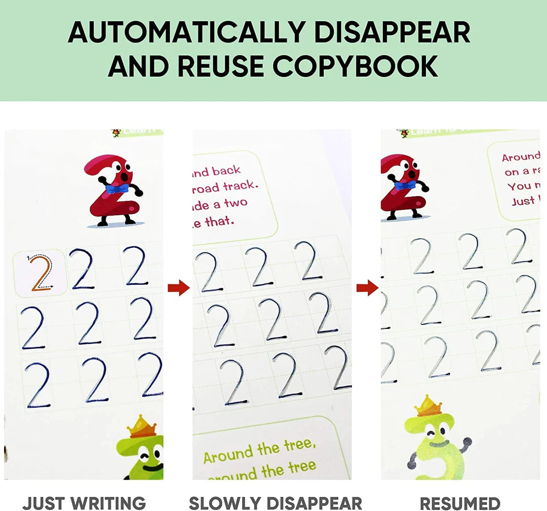 Special Magic Book Buy 1 set & Get 1 set FREE ( 8 Book + 20 Refill+2 Pen+2 Grip ) + FREE Learning 2000+ pages PDF worksheet for kids