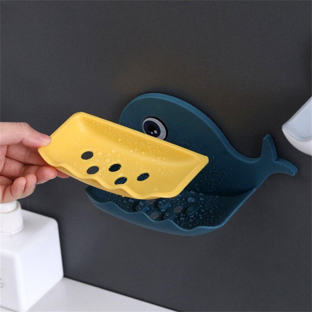 Wall Mounted Whale Shaped Soap Holder Shower Drain Soap Box
