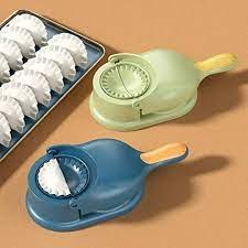 2 in 1 Dumpling Maker Machine for Momos, Gujiya, Modak & Ghughra | Manual Hand Press Puri Skin Mould | BPA Free Plastic Kitchen Tool