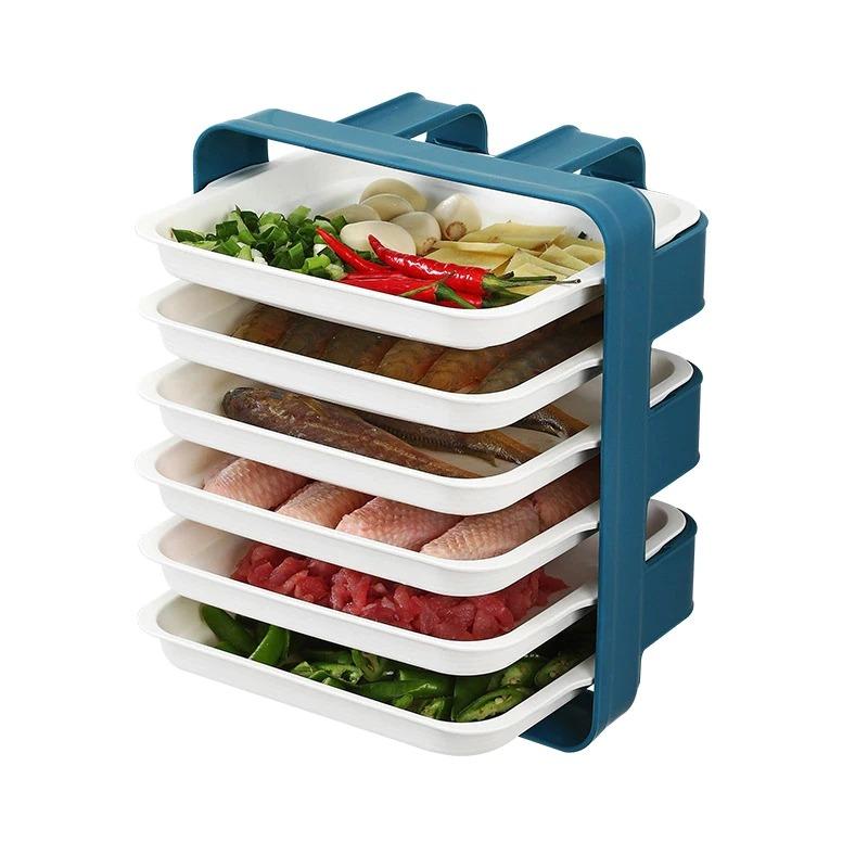 Wall Mounted 6 Layer Hanging Shelves Dish Organizer