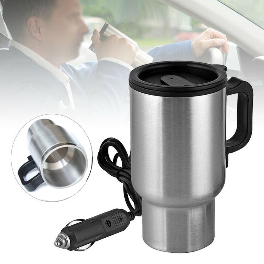 TravelHeat™ Electric Kettle Mug | Portable Water Heater Mug for Travel | Stainless Steel Electric Heating Cup | Mini Travel Kettle for Tea Coffee